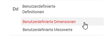 Screenshot von Google Analytics der zeigt wie man benutzerdefinierte Dimensionen anlegt